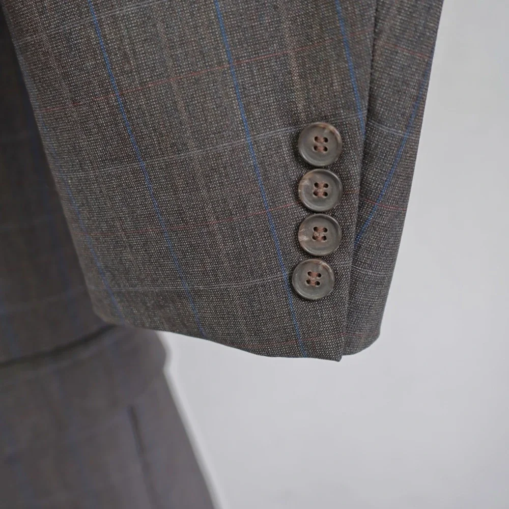 Hart Schaffner‎ Marx Gold Trumpeter Wool 2 Piece Suit Brown Birdseye 40R 36 / 30